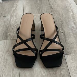 Elegant Black Strappy Women's Heels